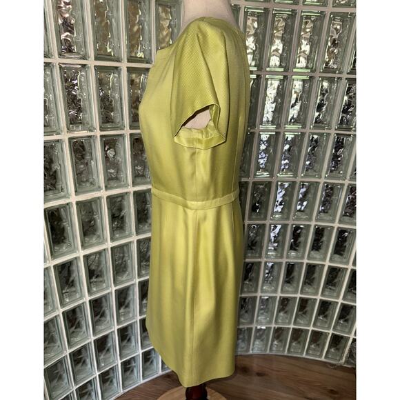 TALBOTS silk/wool blend green sheath dress - size 6 Petite - Picture 4 of 10